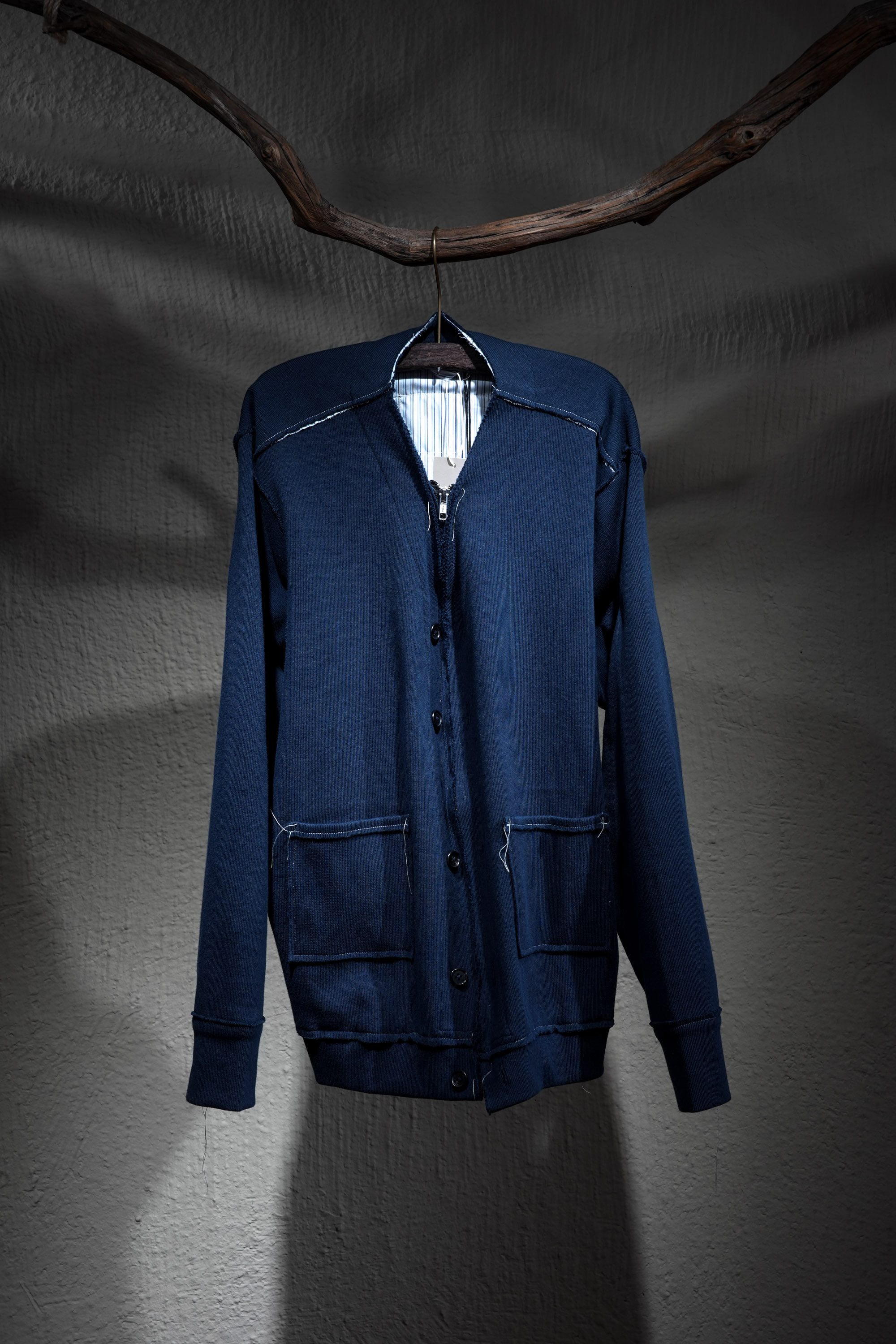 Camiel Fortgens 카미엘 포트젠스 RESEARCH KNITTED ZIP CARDIGAN - Blue