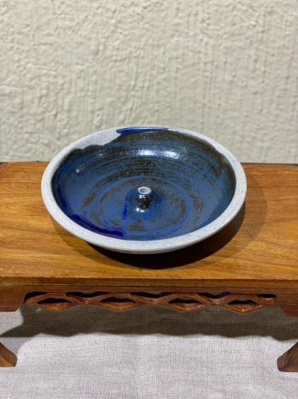 [Restocked]Stoneware Woodfired Holder - Blue