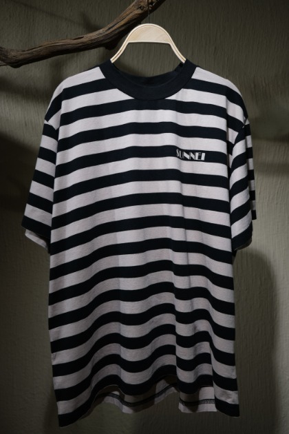 써네이 티셔츠 Sunnei Mini Logo T-shirts - Black Stripe