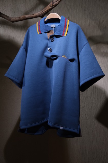 컬러 비콘 Kolor Beacon - Pinched Pique Over fit T-shirts - Dull Blue
