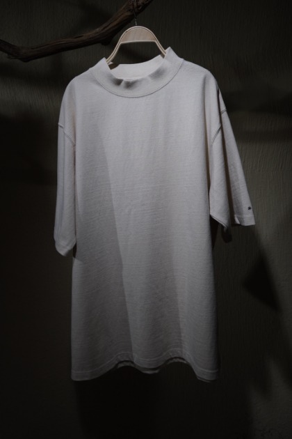 스노우피크 재팬 Snow Peak JP - Recycled Cotton Heavy Mockneck T shirt - Ecru