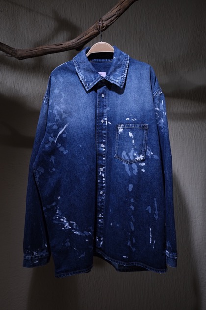 마틴 로즈 Martine Rose - Painted Oversize Denim Shirts - Painted Indigo