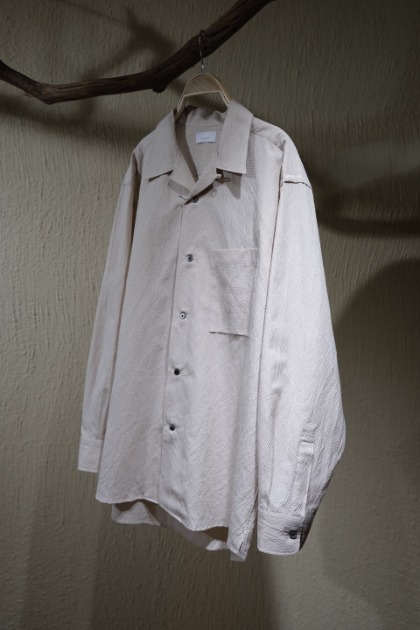 플라넬 Phlannel Cotton Silk Ramie Check Open Collar Over Shirt - Beige
