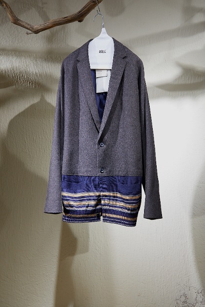 컬러 비콘 Kolor Beacon - Knit Hemmed Wool Cardigan Blazer - Brown