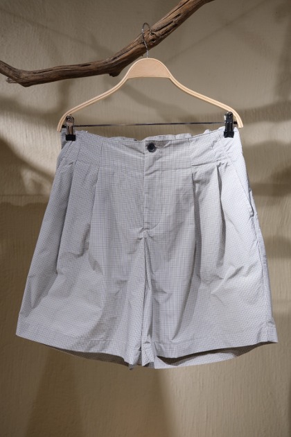 컬러 비콘 Kolor Beacon - Two Tuck Shorts - Beige Plaid