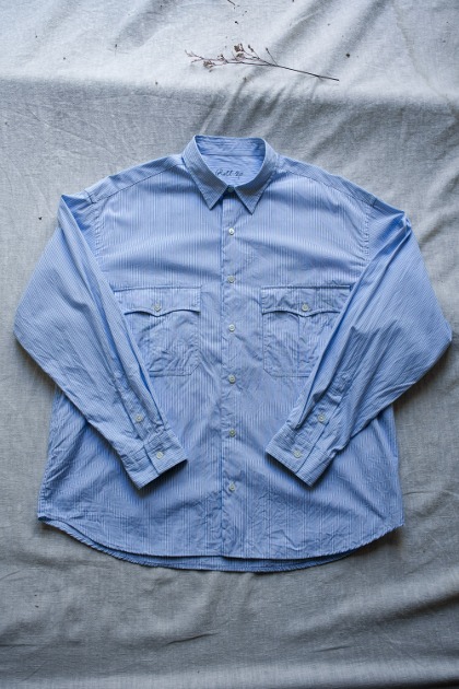 포터 클래식 Porter Classic - Roll Up Stripe Shirt - Blue