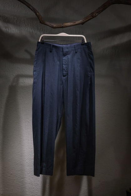 우루 도쿄 URU Tokyo - Wool Rayon Silk 1 Tuck Pants - C.Grey