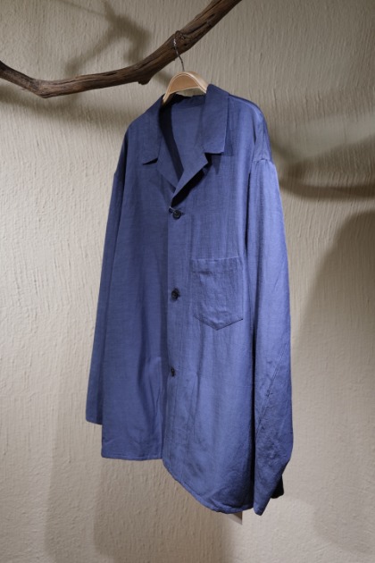 플라넬 Phlannel Cotton Cupro Linen UK Sleeping Shirt - Navy Blue