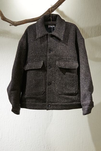 로운 Lownn - Oversized Workwear Jacket- Brown Herringbone
