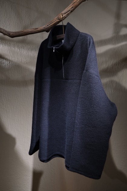 블랑 와이엠 Blanc YM Wool Half Zip Pullover - Black