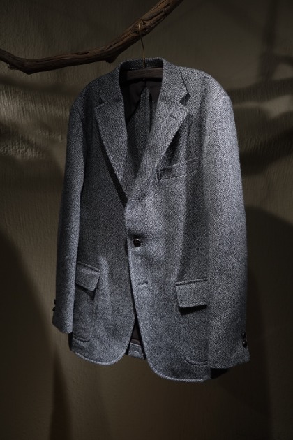 Ciota 시오타 - Subin Cotton Herringbone Tweed Jacket - Grey