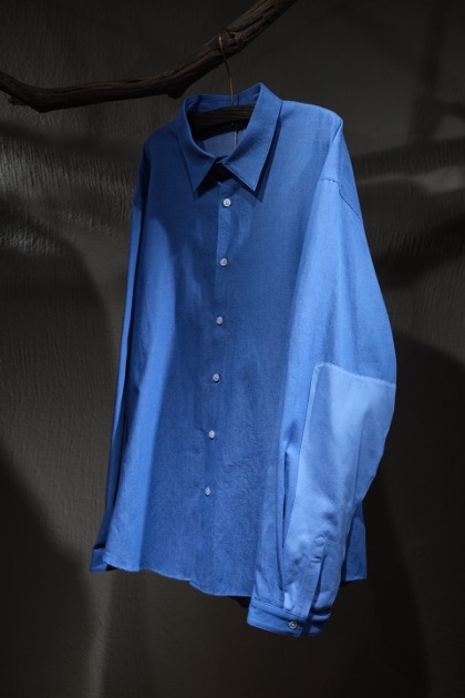 Digawel 디가웰 Elbow Patch Shirt - L.blue