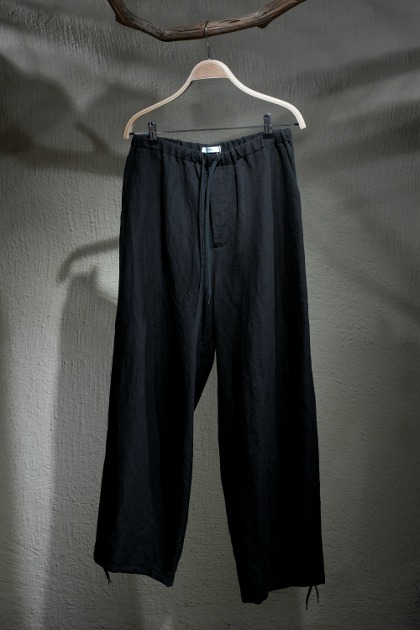 에이톤 도쿄 Aton Tokyo NIDOM SILK LINEN Over Pants - Black
