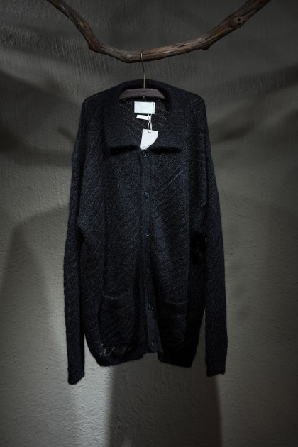 Yoke Tokyo 요크 도쿄 Silk Mohair Button Knit Cardigan - Black